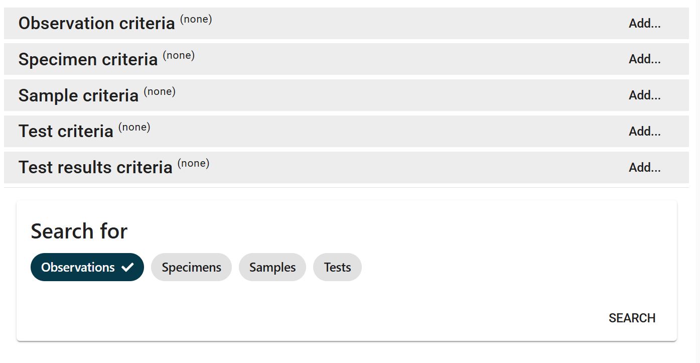 advanced search menu