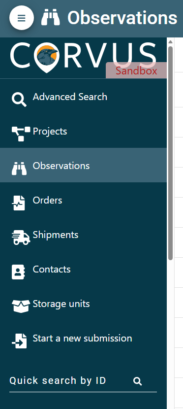 Screenshot of main menu